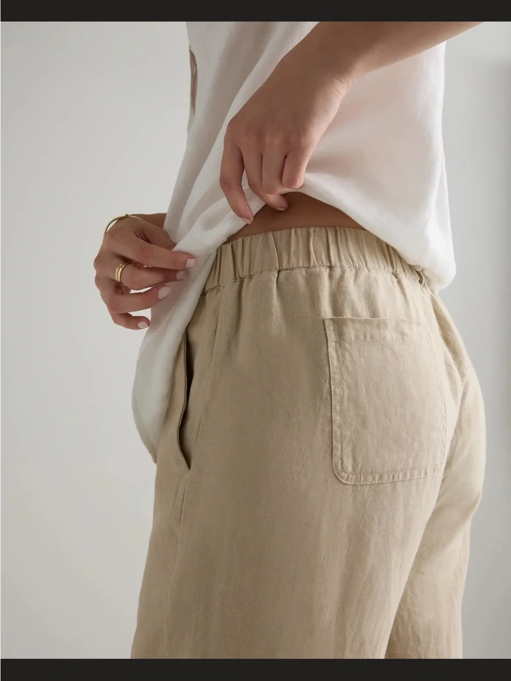 NWT Quince 100% European Linen Pants in Driftwood